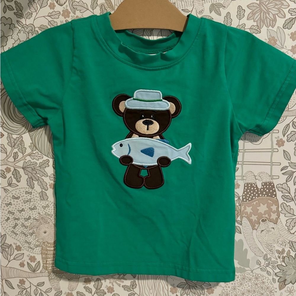 Fishing bear toddler t-shirt